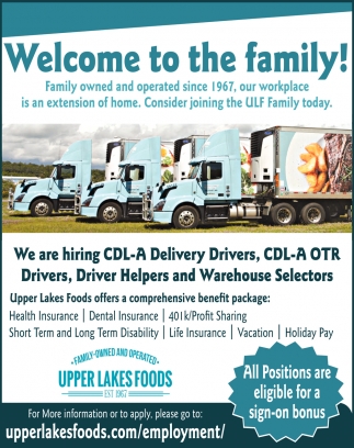 CDL-A Delivery Drivers, CDL-A OTR Drivers, Driver Helpers