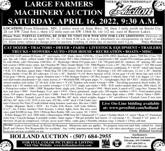 Large Farmers Machinery Auction