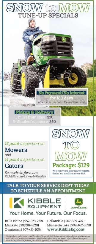Snow to Mow Tune-Up Specials