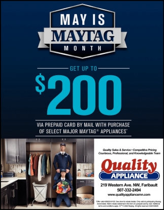 May Is Maytag Month