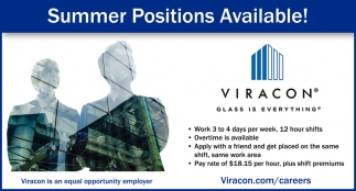 Summer Positions Available!