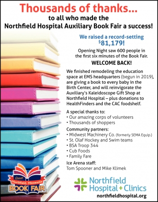 Northfield Hospital Auxiliary Book Fair