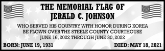 The Memorial Flag of Jerald C. Johnson