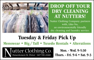 Drop OFF Your Dry Cleaning At Nutters