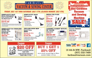 Independence Day Cordless Vacuum and Sewing Machine Sale