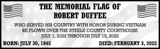 The Memorial Flag of Robert Duffee