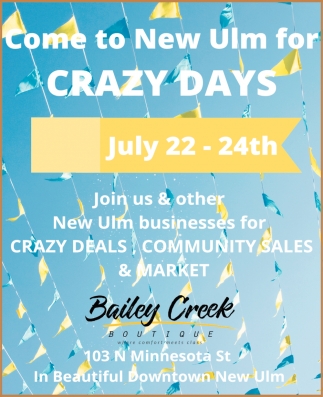 Come to New Ulm for Crazy Days