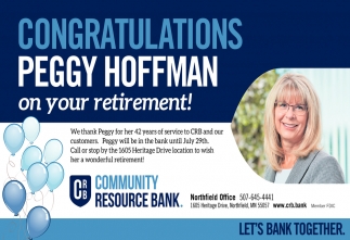 Congratulations Peggy Hoffman