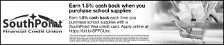 Earn 1.5% Cash Back When You Purchase School Supplies