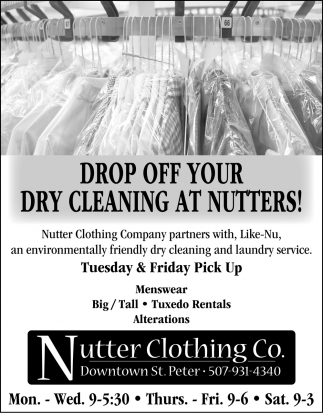 Drop Off Your Dry Cleaning At Nutters!