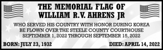 The Memorial Flag of William R.V. Ahrens Jr