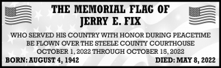 The Memorial Flag of Jerry E. Fix