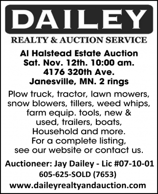 Al Halstead Estate Auction
