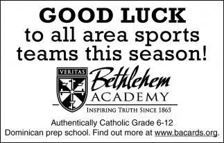 Good Luck To All Area Sports Teams