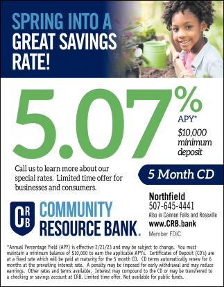 Spring Into a Great Savings Rate!
