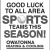 Good Luck To All Area Sports