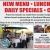 New Menu - Lunch - Dinner - Daily Specials