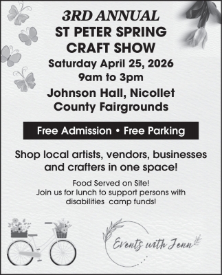 3rd Annual St Peter Spring Craft Show