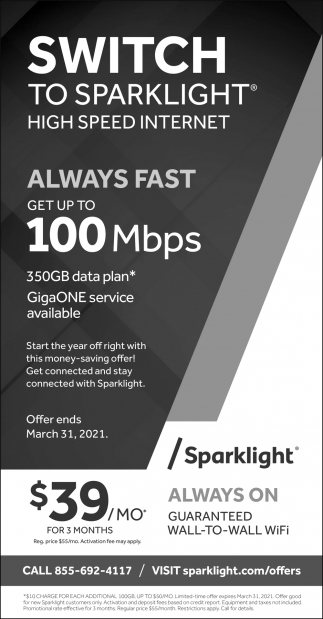 Switch to Sparklight High Speed Internet