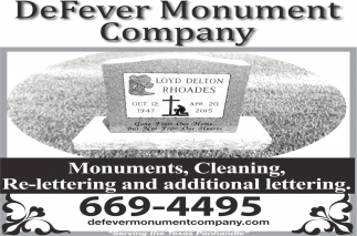 Monuments, Cleaning, Re-Lettering and Aditional Lettering