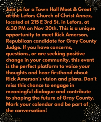 Gray County Town Hall Meet & Greet (November 20, 2025)