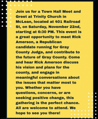 Gray County Town Hall Meet & Greet (November 22, 2025)