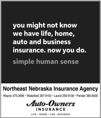 You Might Not Know We Have Life, Home, Auto and Business Insurance. Now You Do. Simple Human Sense