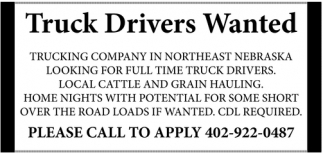 Truck Drivers Wanted