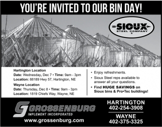 You're Invited to Our Bin Day!