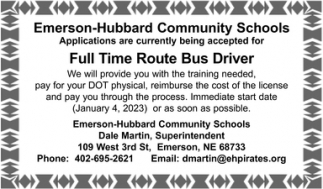 Full Time Route Bus Driver
