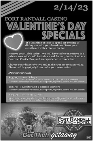 Fort Randall Casino Valentine's Day Specials
