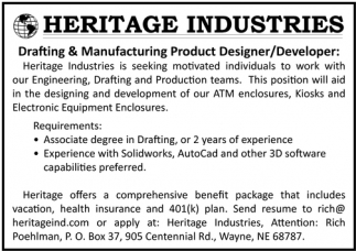 Drafting & Manufacturing Product Designer/Developer