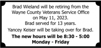 Brad Wieland Will Be Retiring