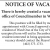 Notice of Vacancy