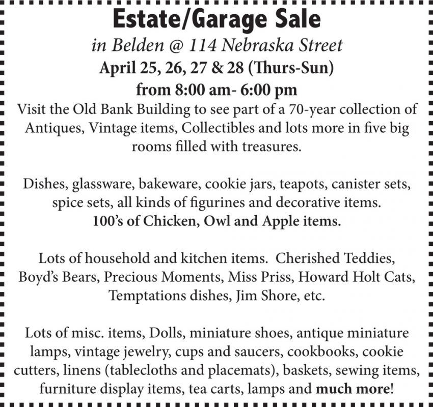 Estate / Garage Sale (April, 2024)