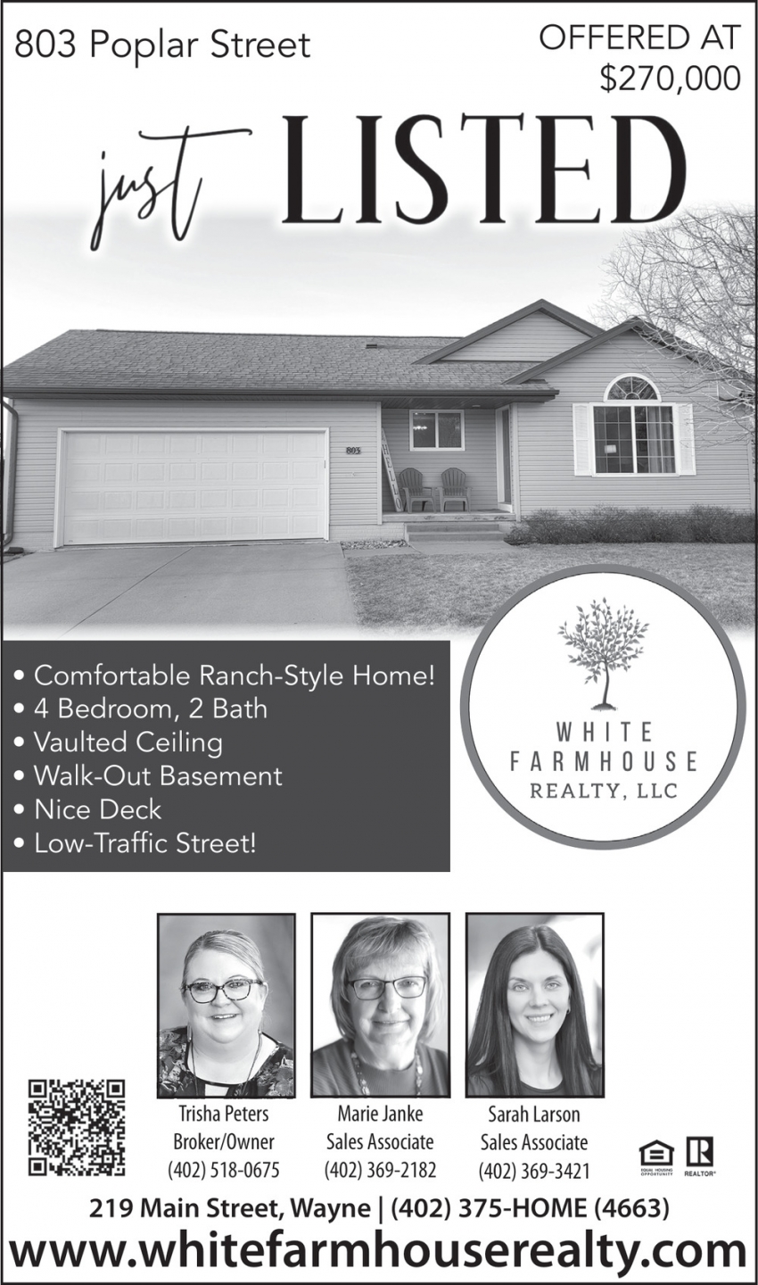 White Farmhouse Realty, LLC: Trisha Peters, Marie Janke
