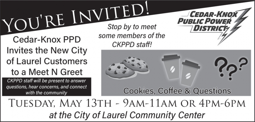 Cedar-Knox Public Power District - Cookies, Coffee & Questions (May 13th, 2025)