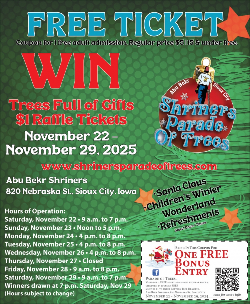 Shriners Parade of Trees (November 22-29, 2025) 