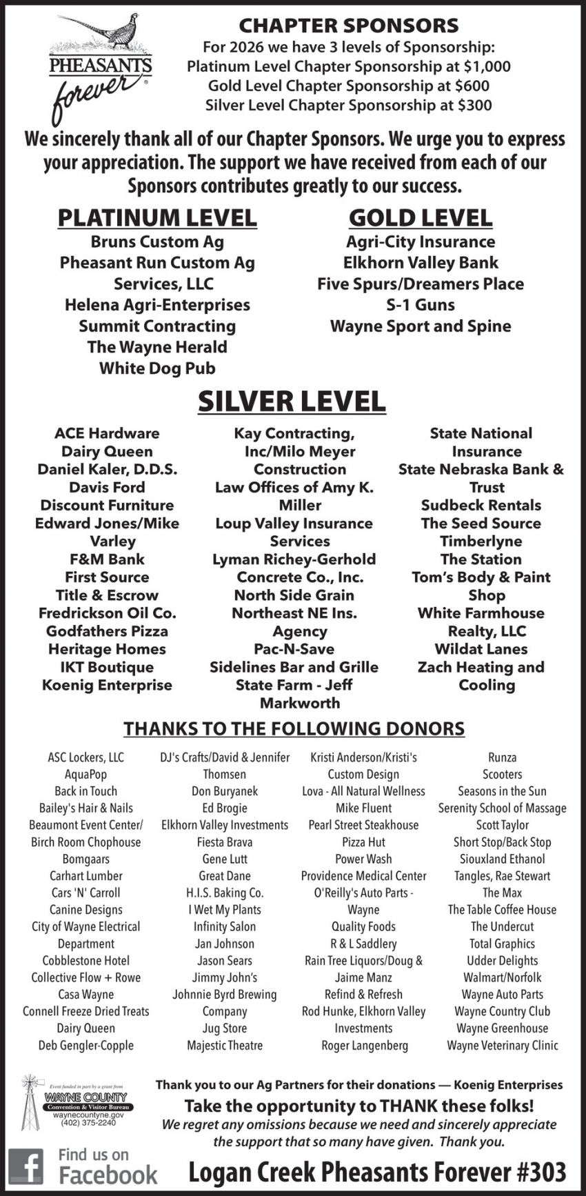 Logan Creek Pheasants Forever