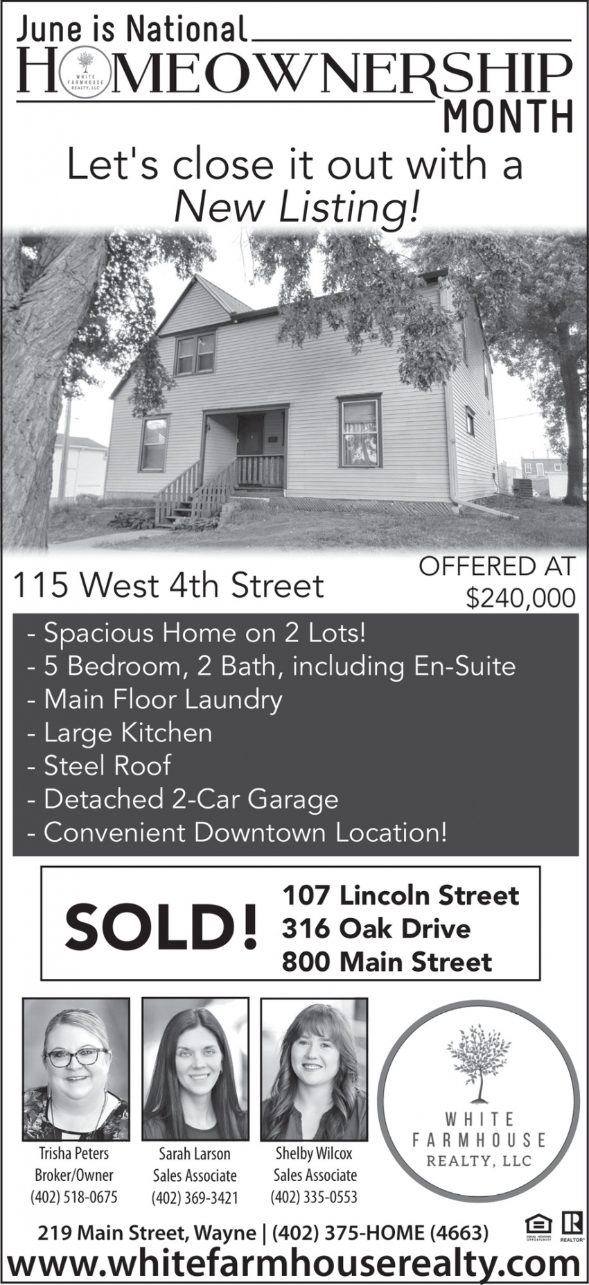 White Farmhouse Realty, LLC: Trisha Peters, Marie Janke