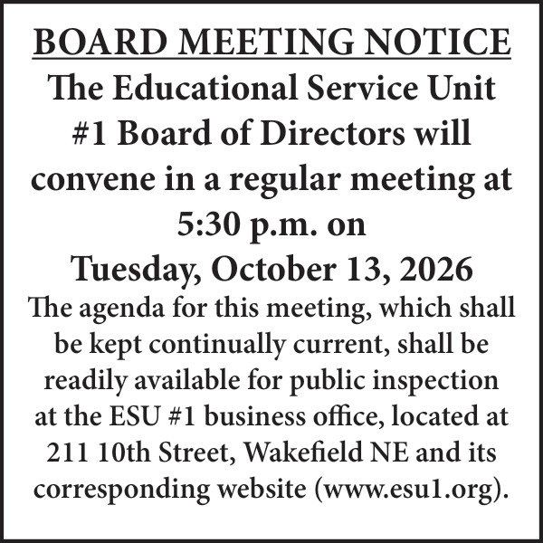 The Educational Service Unit #1 Board Of Directors