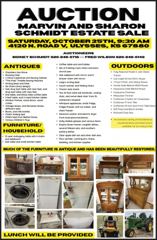 Marvin And Sharon Schmidt Estate Sale