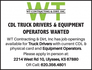 WT Contracting & Dirt, Inc
