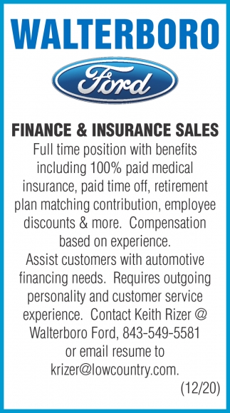 Finance & Insurance Sales