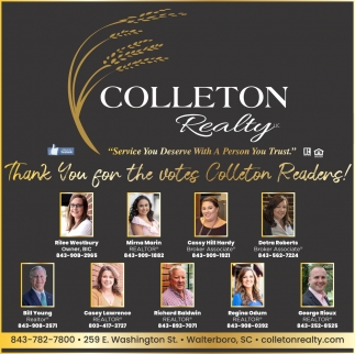 Thank You for the Votes Colleton Readers!