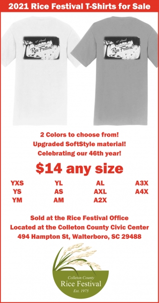 2021 Rice Festival T-Shirts for Sale