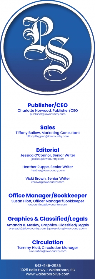 Publisher/CEO - Sales - Editorial