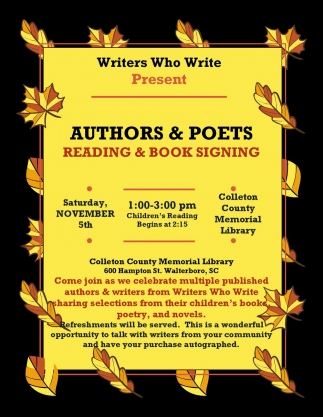 Authors & Poets Reading & Book Signing