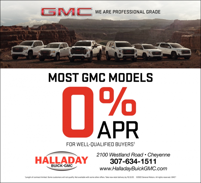 Most GMC Models 0% APR