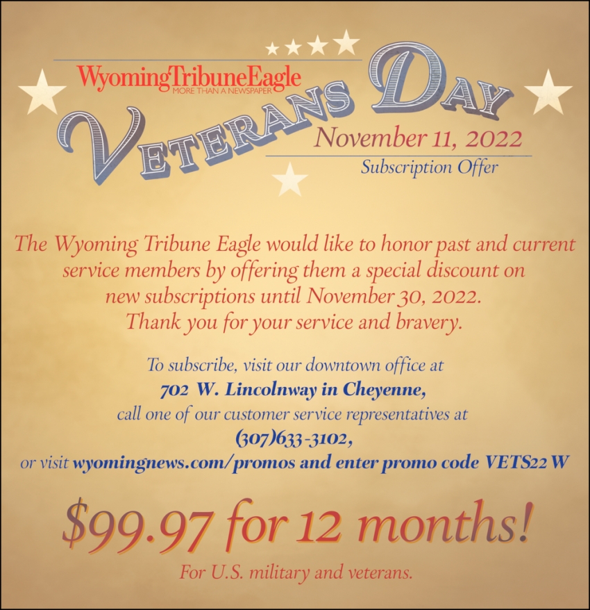Veterans Day Subscription Offer